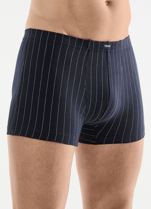 Pants & boxershorts - Vierpack gestreepte broeken, in Größe 3XL bis XXL, in Farbe 1X MARINE, 1X SCHWARZ, 1X ANTHRAZIT MELIERT, 1X GRAU MELIERT Ansicht 1