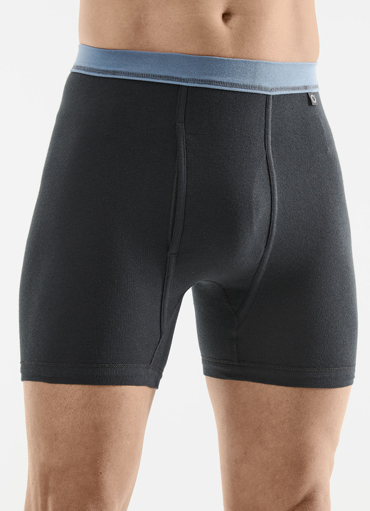 Slips & broeken - Pfeilring driepack fijne ribonderbroeken, in Größe 005 bis 014, in Farbe 3X ANTHRAZIT-JEANSBLAU