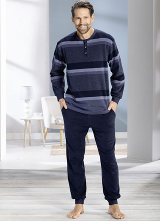Badstof pyjama met knoopsluiting