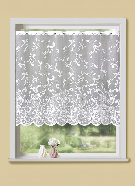 Korte gordijnen - Fantastische kleine etalage, in Größe 879 (80x100 cm) bis 898 (120x200 cm), in Farbe WEISS Ansicht 1