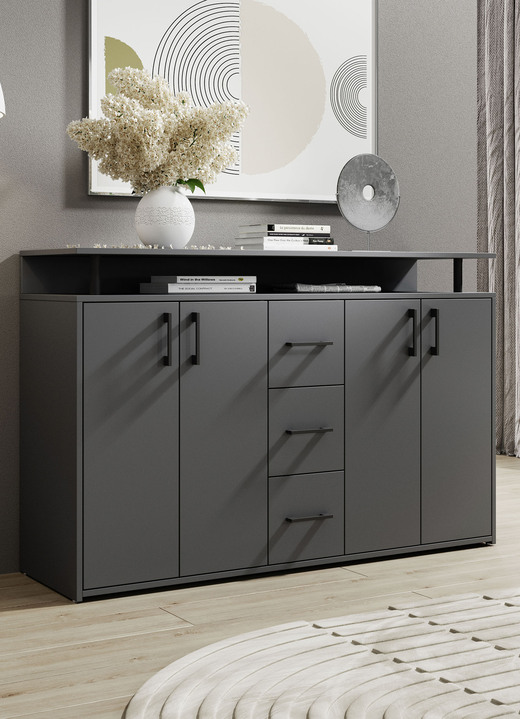 Dressoirs - Stijlvol highboard, in Farbe ANTRACIET Ansicht 1