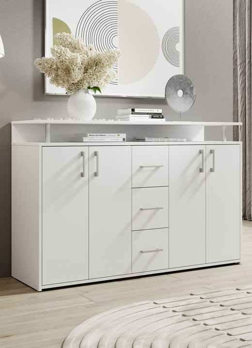 Dressoirs - Stijlvol highboard, in Farbe WEISS Ansicht 1