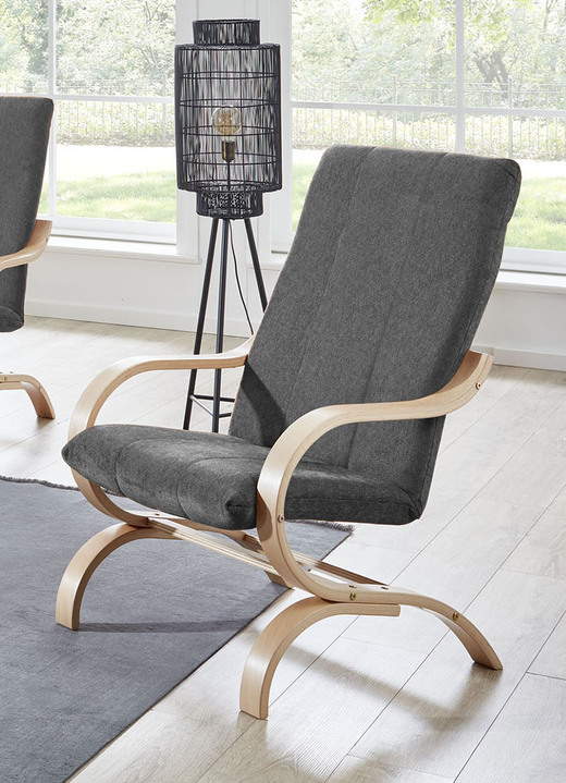 Stoel - Maatvaste fauteuil, in Farbe ANTRACIET, in Ausführung Beuken frame Ansicht 1