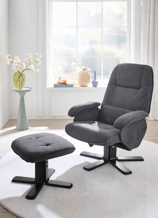 TV fauteuil / relaxfauteuil - Relaxstoel met kruk, in Farbe ANTRACIET Ansicht 1