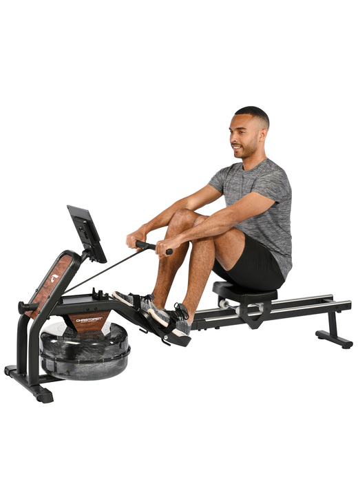 Fitnessapparatuur - Christopeit waterroeimachine Garda, in Farbe SCHWARZ-BRAUN Ansicht 1