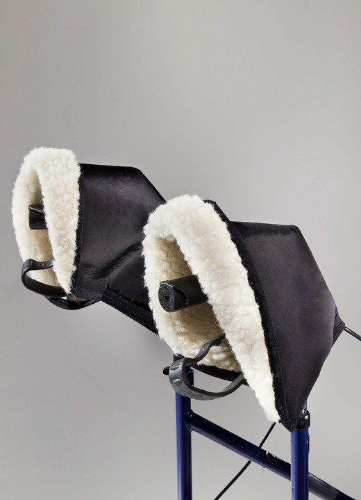 Mobiliteit - Handwarmers van scheerwol, in Farbe SCHWARZ