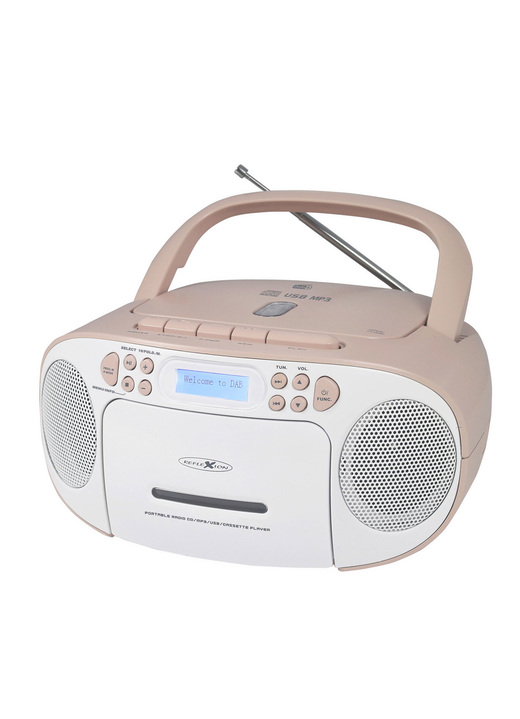 Muziekapparaten - CD Boombox DAB+, in Farbe WEISS-ROSA Ansicht 1