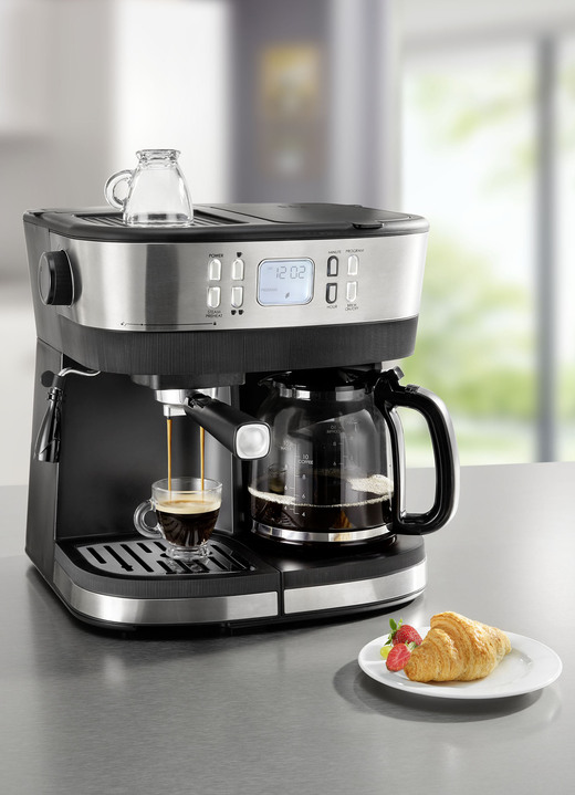 Koffieapparaten - Espresso- en koffiemachine, in Farbe SCHWARZ