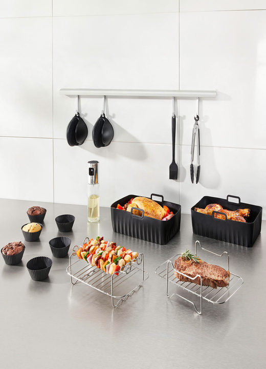 Hetelucht friteuses - 19-delige accessoireset voor airfryers, in Farbe SCHWARZ