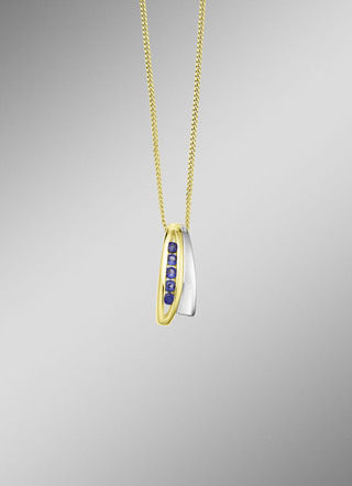 Hanger in twee kleuren met synthetische saffier