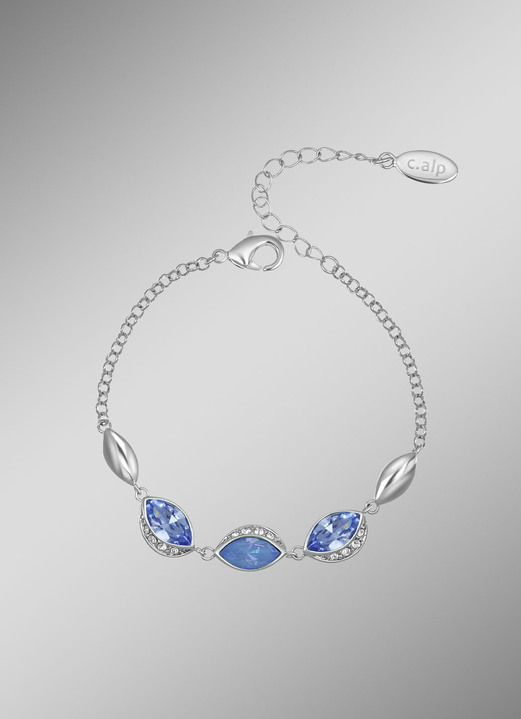 armband - Sprankelende elegantie in blauw – armband met Swarovski kristallen, in Farbe  Ansicht 1