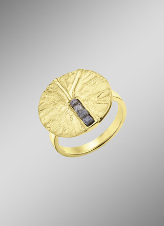 Pure elegantie: damesring met 4 ruwe diamanten