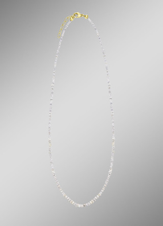 Uitzonderlijke ketting met ruwe diamanten in lichtgrijs
