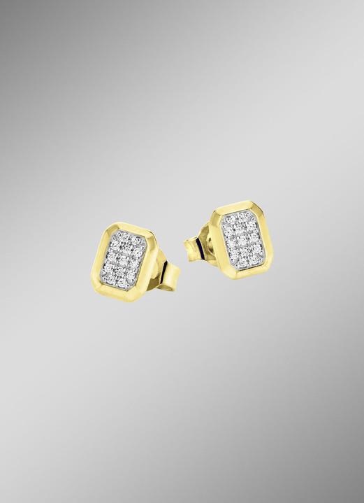 Oorbellen - Oorstekers met diamanten, in Farbe  Ansicht 1