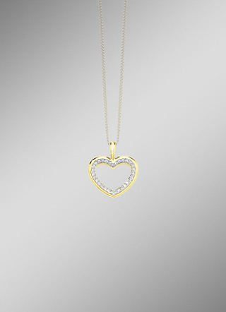 Hoogwaardige hartvormige hanger met diamanten