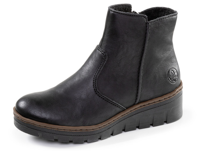 Laarzen & laarsjes - Rieker, gevoerde dames enkellaarsjes, winterschoenen, met rits, in Größe 036 bis 042, in Farbe SCHWARZ Ansicht 1