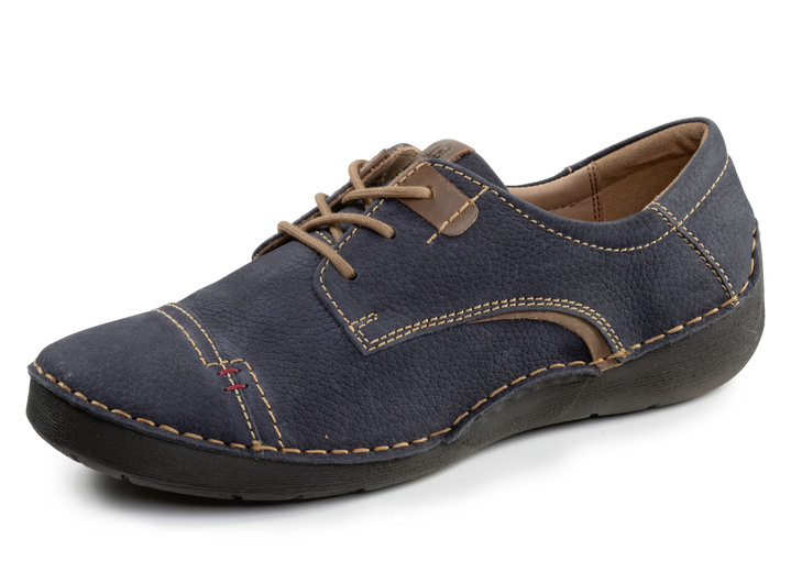 Instappers & veterschoenen - Josef Seibel, klassieke dames veterschoenen, breedte G, met uitneembaar voetbed, in Größe 036 bis 043, in Farbe MARINE-BRUIN Ansicht 1