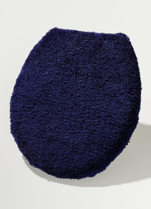 Badmatten - Badkamerset met antislip-gecoate achterkant, in Größe 100 (Matje, halfrond 50/80 cm) bis 112 (Toiletdekselafdekking 47/50 cm), in Farbe BLAU Ansicht 1
