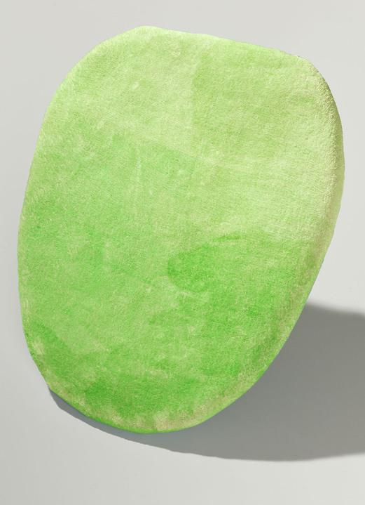 Badmatten - badkamerset, in Größe 100 (Matje, halfrond 50/80 cm) bis 112 (Toiletdekselafdekking 47/50 cm), in Farbe GROENTE Ansicht 1