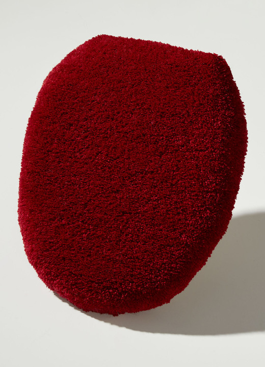 Badmatten - Superzachte badkamerset van Grund, in Größe 100 (Matje, halfrond 50/80 cm) bis 112 (Toiletdekselafdekking 47/50 cm), in Farbe GRAU-ROT Ansicht 1