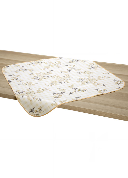 Tuin tafelkleden - Tafelzeilen van hoogwaardig en gemakkelijk te onderhouden oliedoek, in Größe 108 (middelkleed, 80/80 cm) bis 170 (tafelkleed ovaal, 155/220 cm), in Farbe LICHTGEEL Ansicht 1