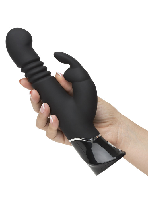 Erotiek - Massager Push Rabbit Vibrator, in Farbe ZWART Ansicht 1