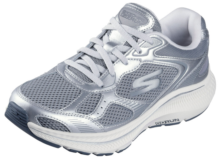 Instappers & veterschoenen - SKECHERS veterschoenen van metallic leer, in Größe 036 bis 041, in Farbe SILBER-GRAU Ansicht 1
