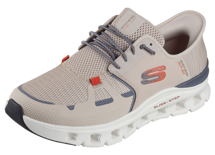 Instappers & veterschoenen - SKECHERS, herensneakers, met gegoten instaphak, in Größe 040 bis 048, in Farbe TAUPE-GRIJS Ansicht 1