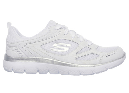 SKECHERS, sportieve damessneakers, met nappalederen afwerking