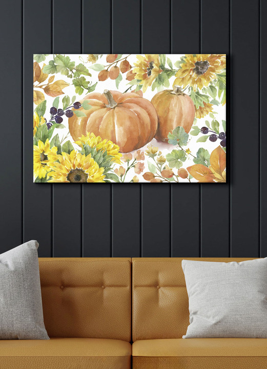 Stilleven - Hoogwaardig canvas schilderij met digitale print, in Farbe GEEL-ORANJE-GROEN Ansicht 1