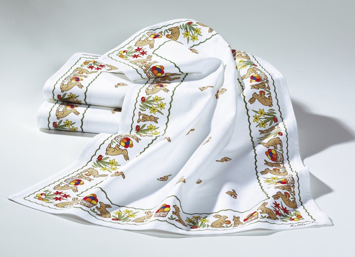 - Theedoekenset, 3-delig, in Farbe WIT