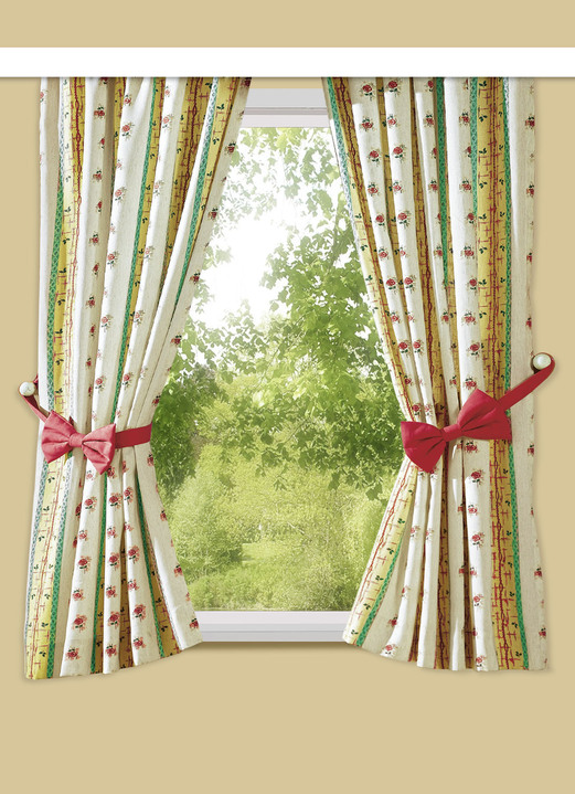 Klassiek - Enkele sjaal in linnenlook met universele railband, in Größe 340 (H 125 x B 60 cm) bis 383 (H 175 x B 132 cm), in Farbe NATUUR-ROOD Ansicht 1