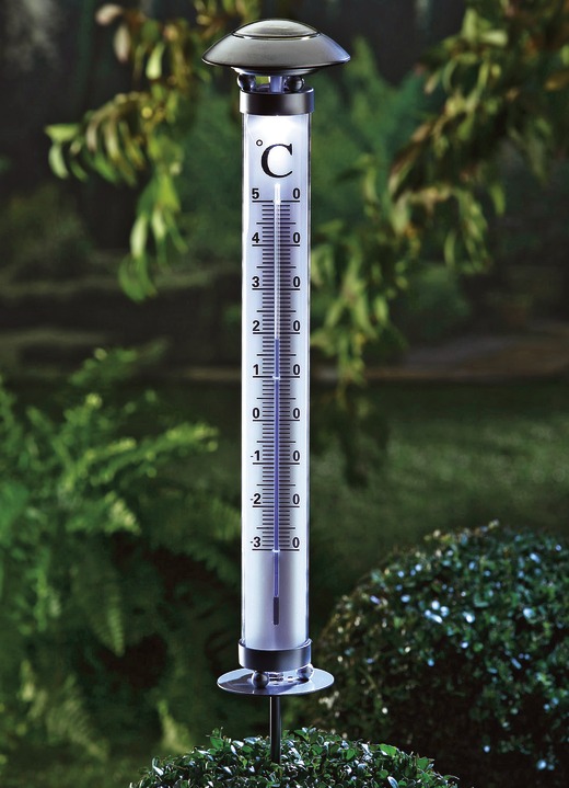 Tuingereedschap & accessoires - Verlichte thermometer, in Farbe ZILVER Ansicht 1
