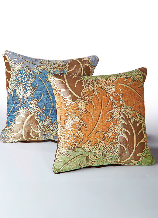 Decoratiekussens & slopen - Geweven kussenhoezen set van 2, in Größe 105 (2 kussenslopen, 40 x 40 cm) bis 110 (2 kussenslopen 50 x 50 cm), in Farbe TERRA Ansicht 1