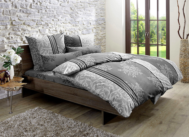 Beddengoed - Renforcé beddengoedset van 100% katoen, in Größe 111 (40/80 cm + 135/200 cm) bis 412 (4-delige set), in Farbe ANTRACIET Ansicht 1