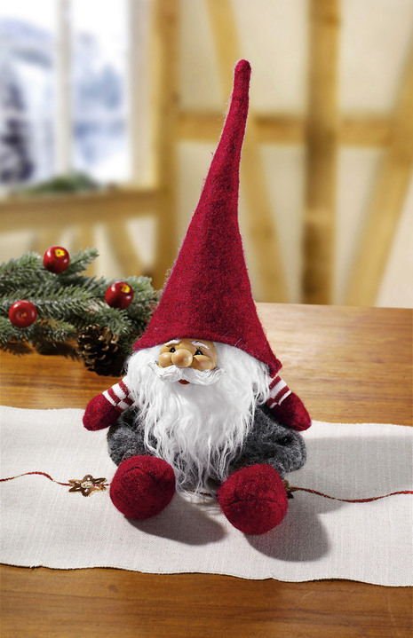 - Kerstkabouter, in Farbe ROOD/GRIJS