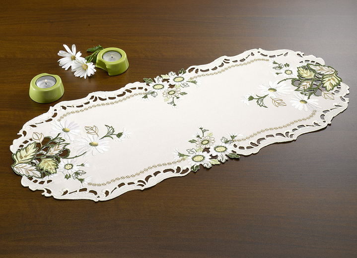 Woontextiel - Tafel- en kamerdecoratie, in Größe 100 (Loper, 30 x 45 cm) bis 404 kussensloop, 40 x 40 cm, in Farbe ECRU-MULTICOLOR Ansicht 1