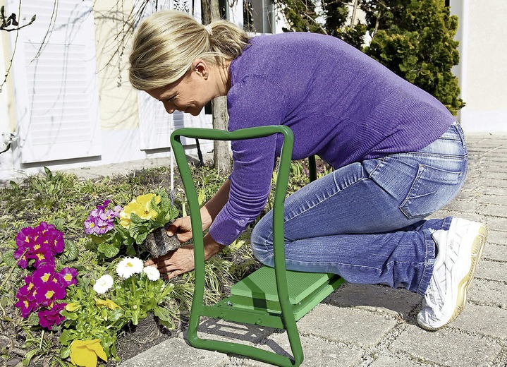 Tuinonderhoud - Knie stoel om op te zitten en te knielen met metalen frame, in Farbe GROEN, in Ausführung knie stoel Ansicht 1