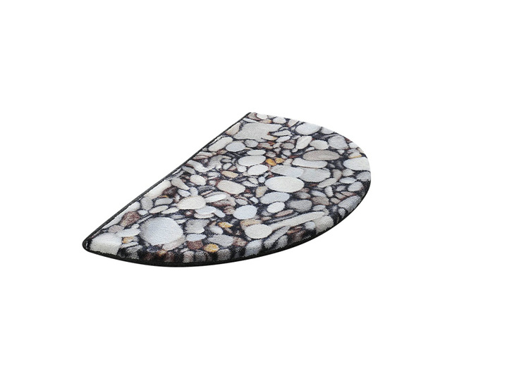 Badmatten - Onderhoudsvriendelijke en duurzame badmattenset met kiezelsteen-motief, in Größe 100 (matje, halfrond 50 x 80 cm) bis 112 (motief-toiletdekselafdekking, 47 x 50 cm), in Farbe NATUUR Ansicht 1