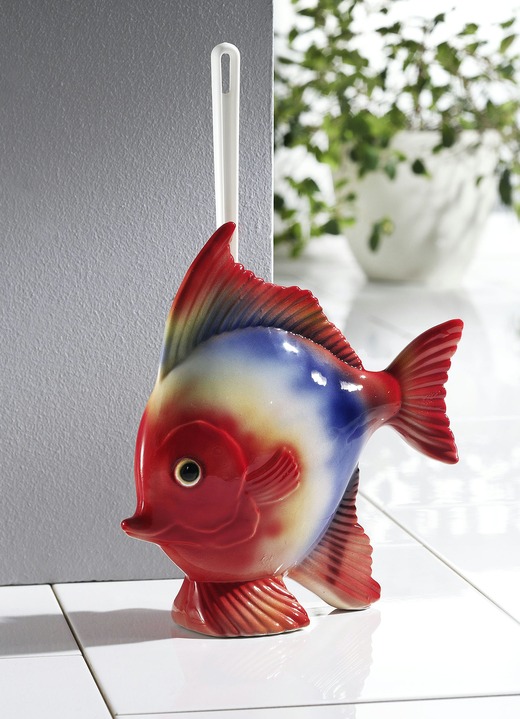 Badkamer-accessories - Toiletborstelset, 2-delig, waardevol handwerk, in Farbe ROT