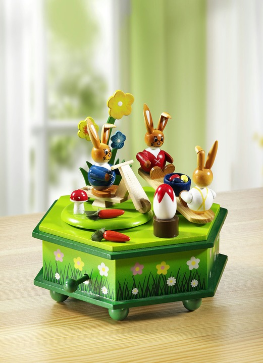 - Muziekdoos van hout, in Farbe GROEN