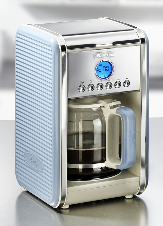 Koffieapparaten - Ariete koffiezetapparaat met glazen kan en permanent filter, in Farbe BLAUW Ansicht 1