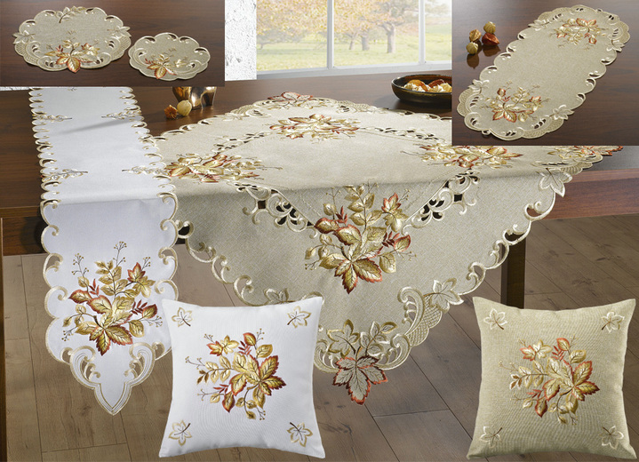 Woontextiel - Fijn vormgegeven tafel- en kamerdecoratie, in Größe 101 (loper, ovaal, 30 x 70 cm) bis 404 (Kussensloop, 40 x 40 cm), in Farbe GROEN