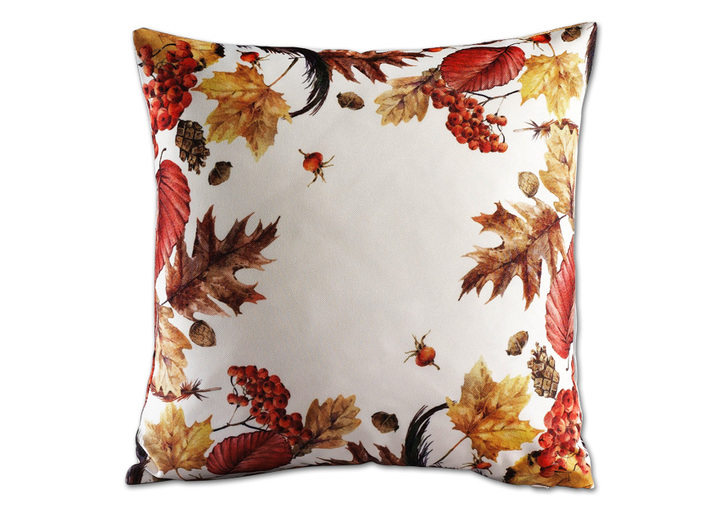 Woontextiel - Kamerdecoratie met herfstbladeren ontwerp, in Größe 146 (loper, 40 x 90 cm) bis 404 (Kussensloop, 40 x 40 cm), in Farbe CRÈME/MULTICOLOR Ansicht 1