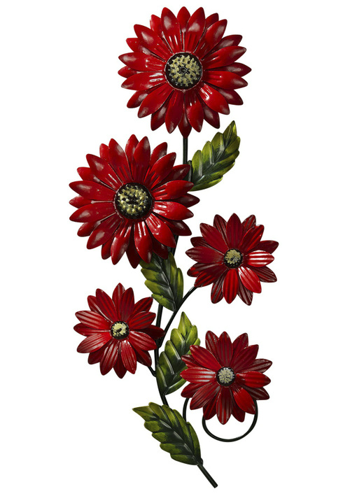 Woonaccessoires - Wanddecoratie met bloemen, in Farbe ROOD Ansicht 1