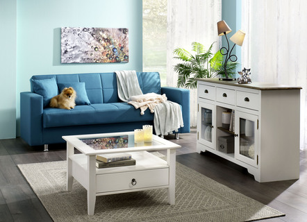 Klick-Klack-bank met decoratief kussen