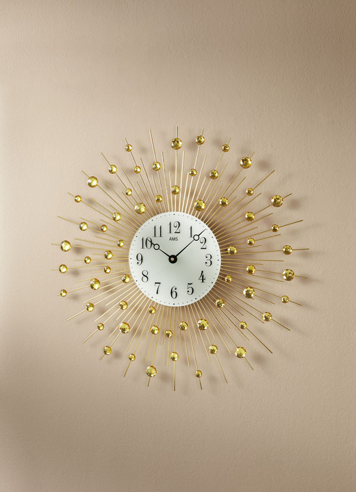 Horloges - Wandklok met Arabische cijfers, in Farbe GOUD Ansicht 1