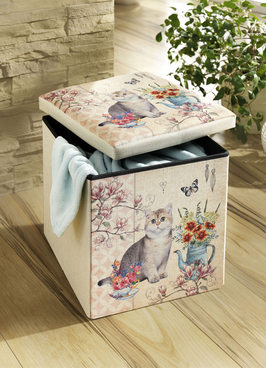 - Kubuszit met kattenmotief, in Farbe CRÈME