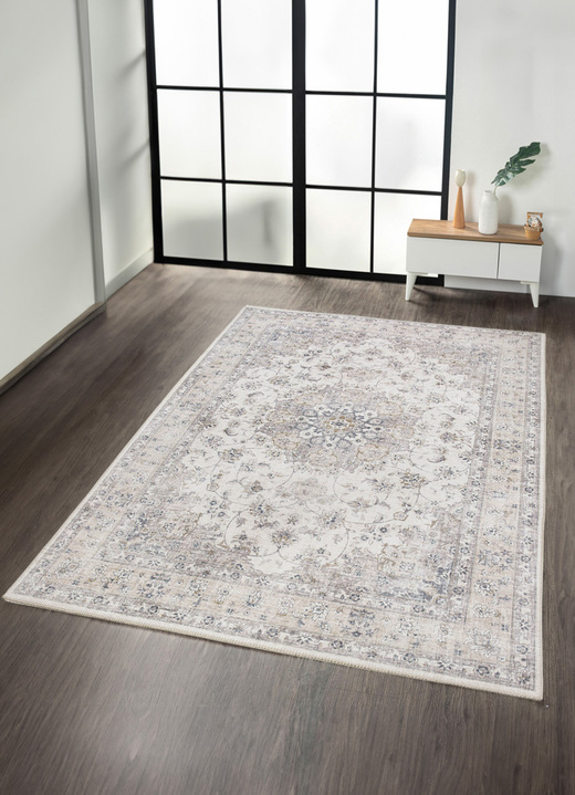 Tapijten - Onderhoudsvriendelijke geweven bruggen en tapijten, in Größe 113 (vloerkleed, 80 x 150 cm) bis 301 (tapijt, ø 100 cm), in Farbe GRAU Ansicht 1