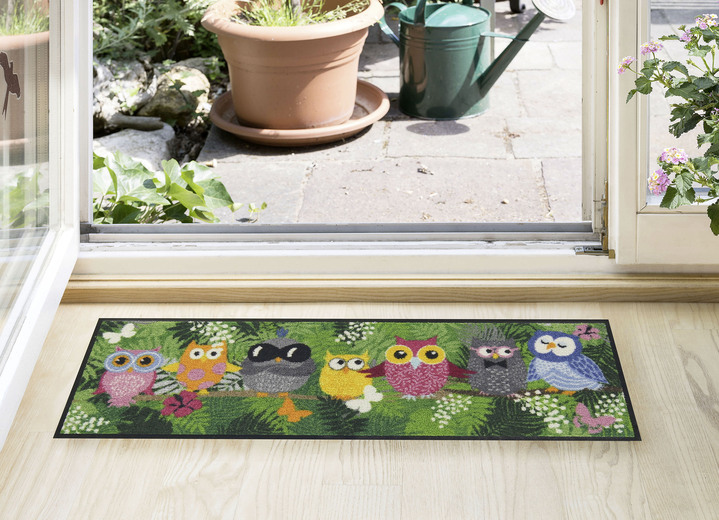 Schoonloopmatten - deurmat met uilenmotief, in Farbe MULTICOLOR Ansicht 1
